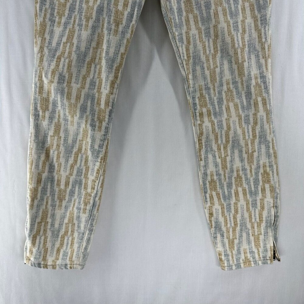 Free People Jeans Womens 30 Ikat Print Skinny Ankle Stretch Cotton Blend Beige - Picture 4 of 11
